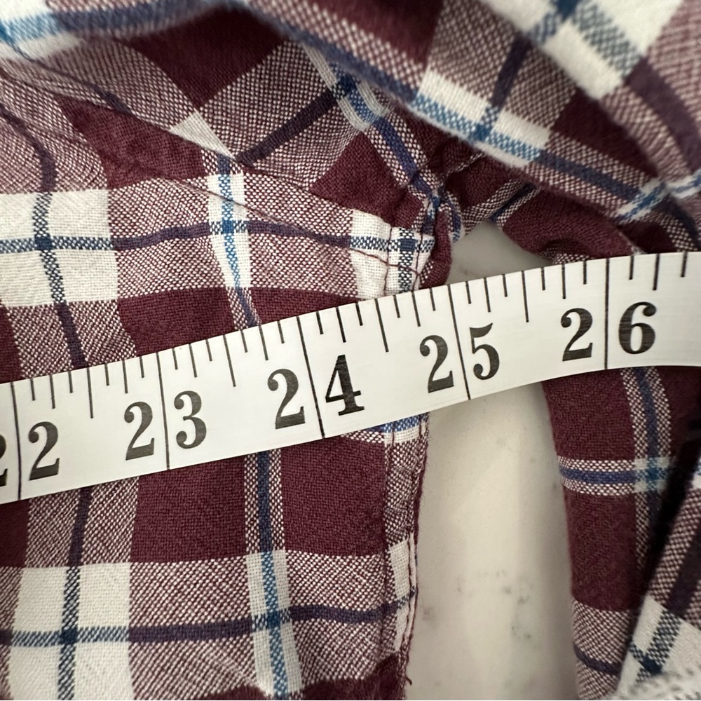 American Eagle Outfitters Maroon and White Plaid Shirt XL - Picture 9 of 10